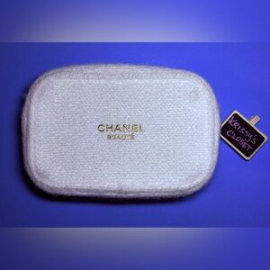 💯 Authentic Novelty Chanel Cosmetic Soft Tweed Case Pouch